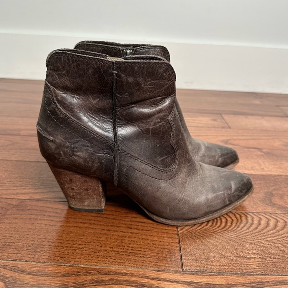 Frye Distressed Renee Western Short Ankle Boot - Picture 2 of 10